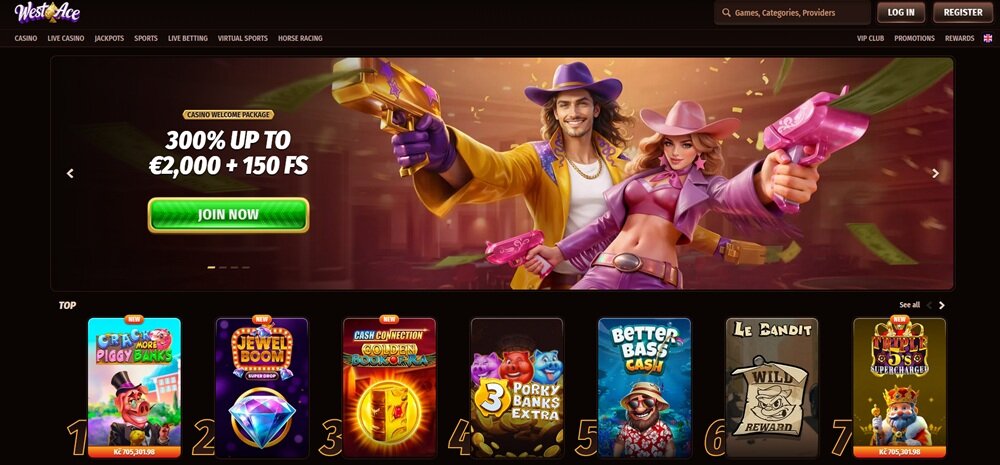 screenshot van nederlandstalige goksite westace casino